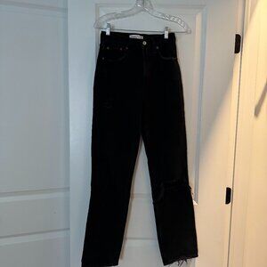 Abercrombie 90s Straight Ultra High Rise Jean Black size 0